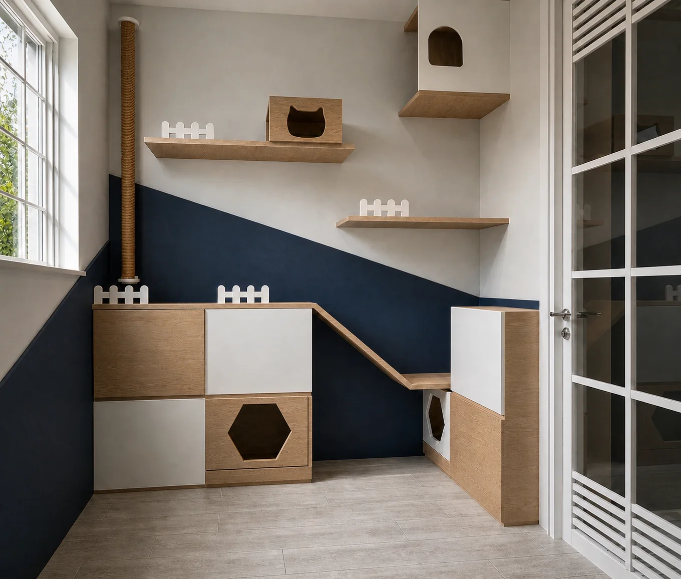 Li Jyu cat room interior design project by Mikaiyi Design