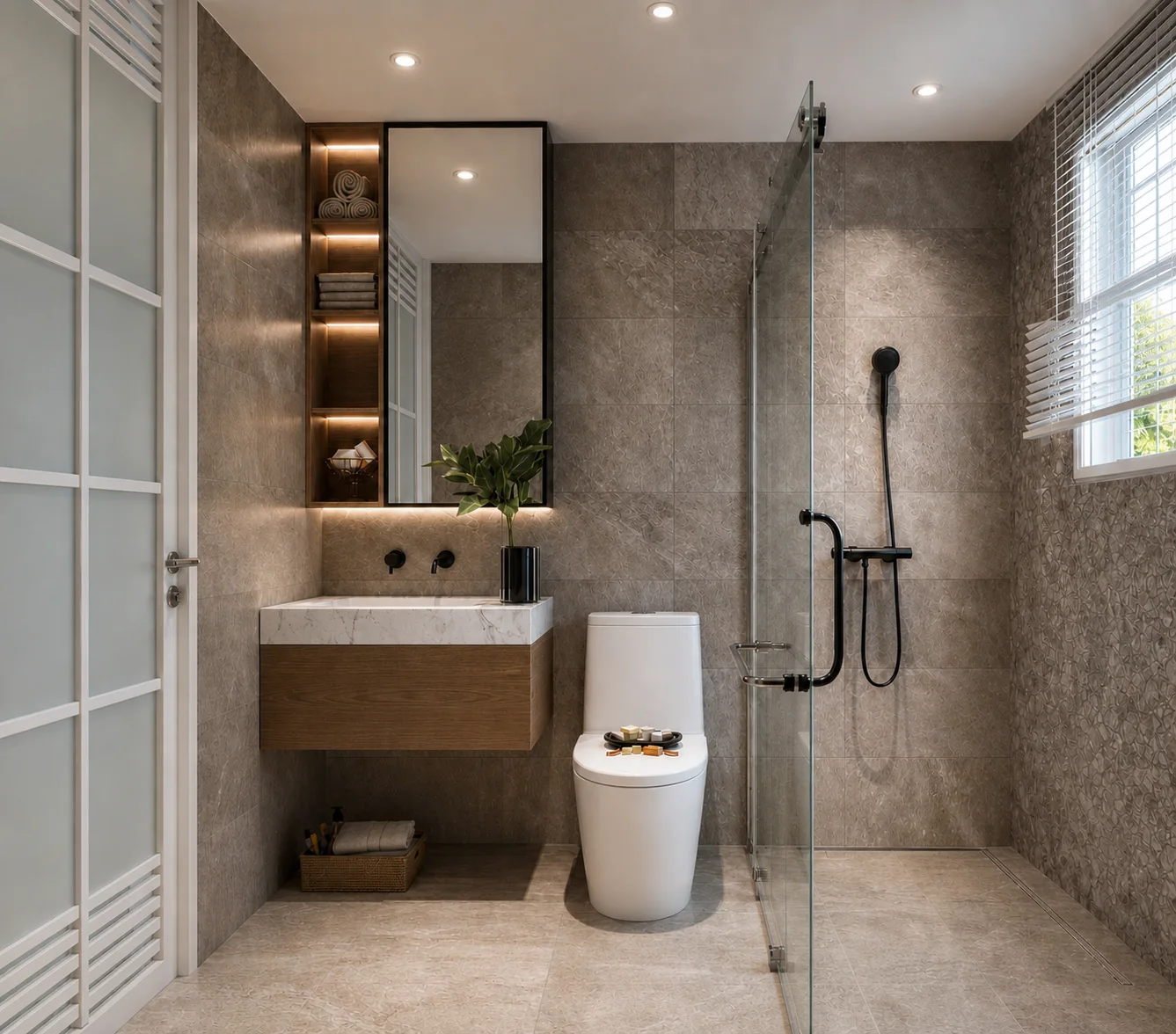 Li Jyu first-floor bathroom interior design project by Mikaiyi Design